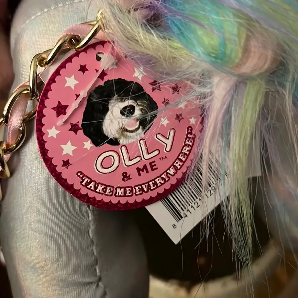 1 LEFT! Olly & Me Mermaid Silver Unicorn Plush Bag